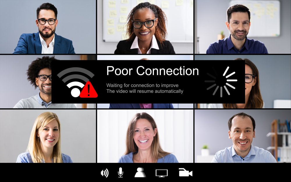 Person on a video call from home — upload speed determines call quality