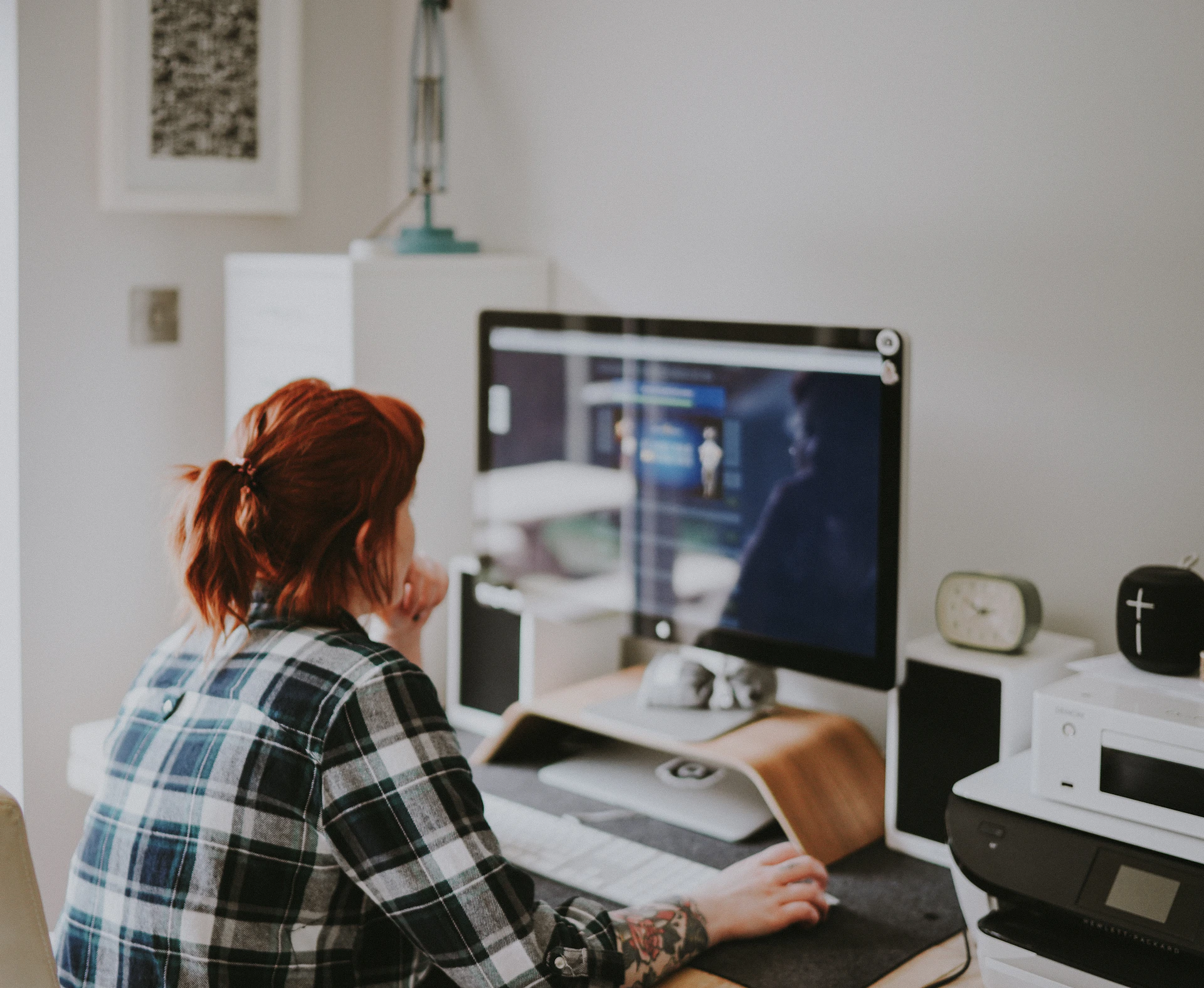 Person working from home using high-speed internet